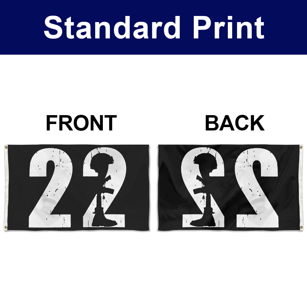 Fyon Double-sided 22 Too Many Ptsd Awareness Veteran Flag Banner