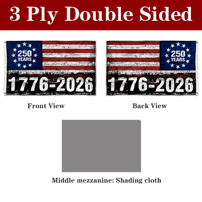 Fyon USA 250 Years 1776-2026 Flag Banner