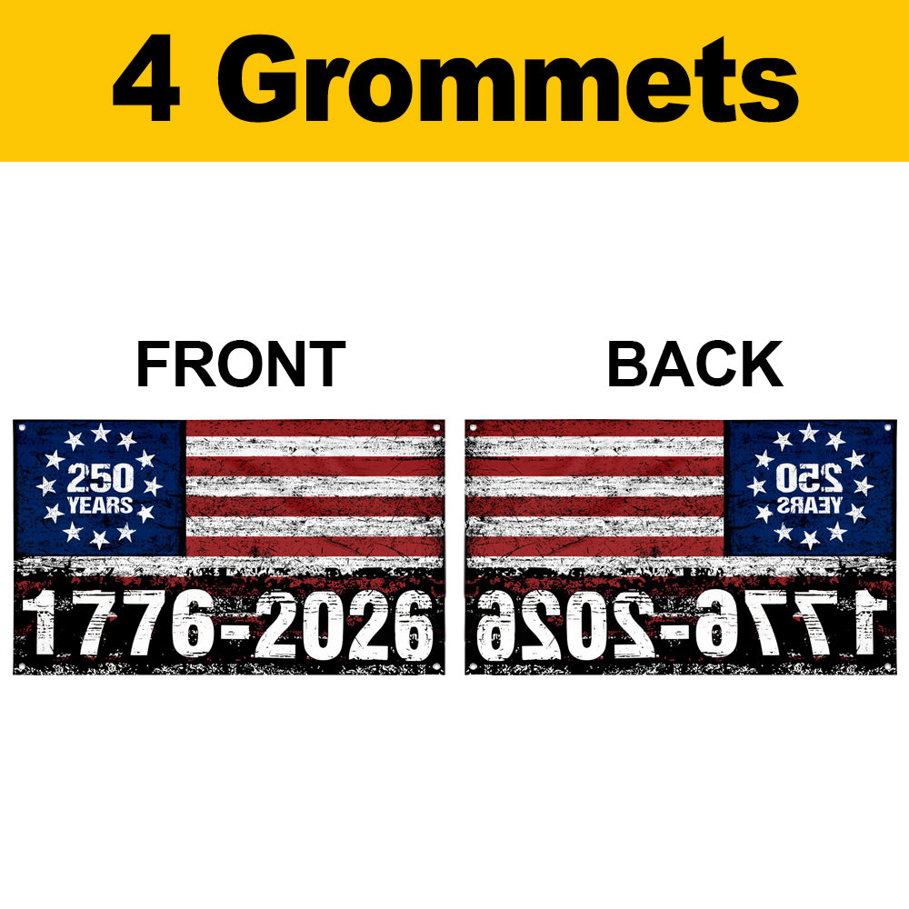 Fyon USA 250 Years 1776-2026 Flag Banner