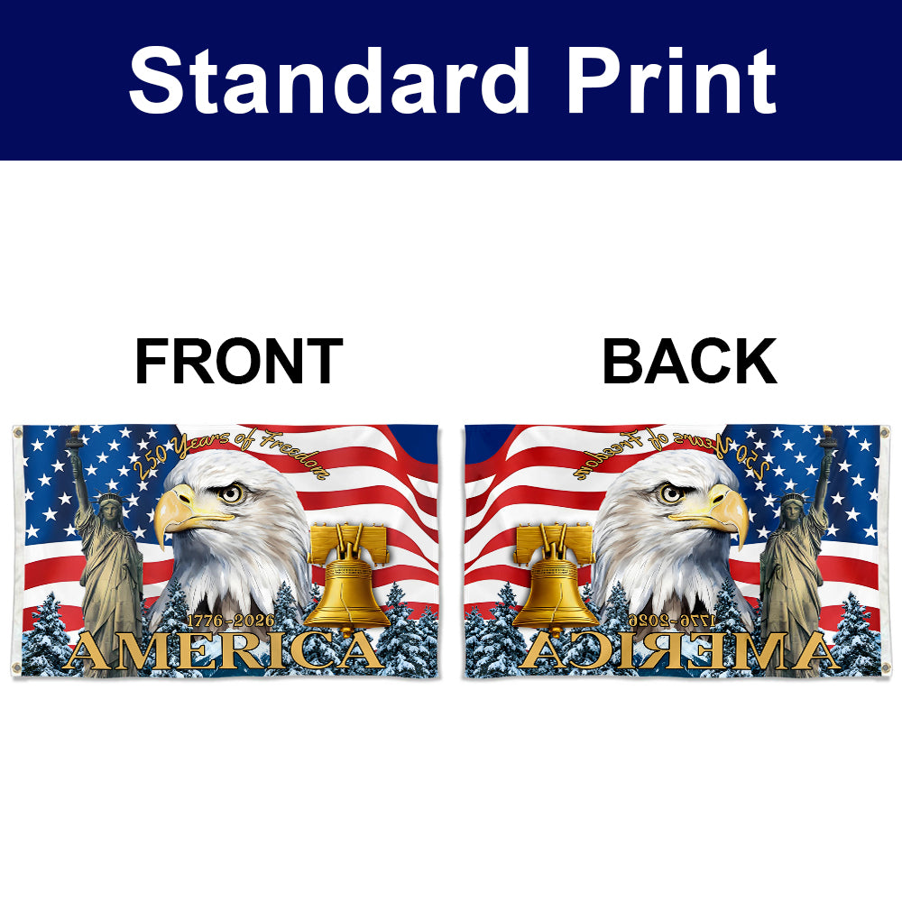 Fyon 250 Years of Freedom 1776-2026 America Flag Banner