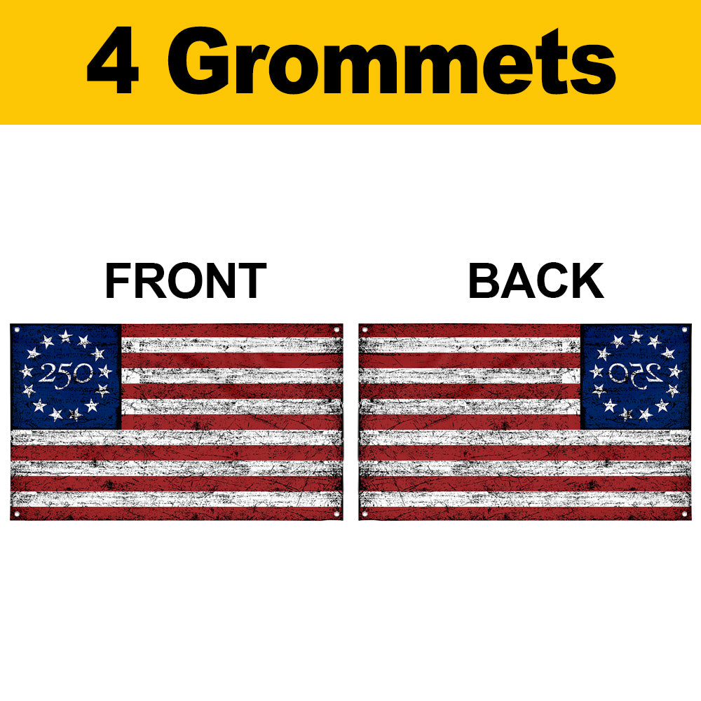 Fyon USA 250th Anniversary Flag Retro Stars and Stripes Banner