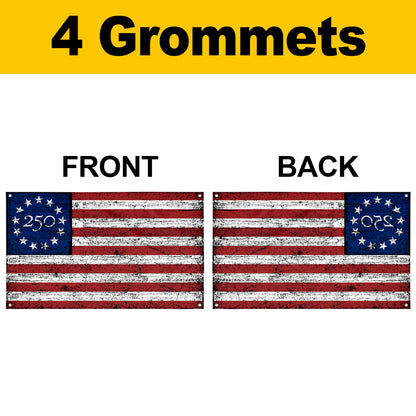 Fyon USA 250th Anniversary Flag Retro Stars and Stripes Banner