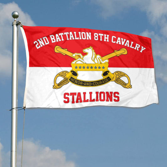 Fyon 2nd Battalion 8th Cavalry Flag Stallions Banner  Indoor and outdoor banner