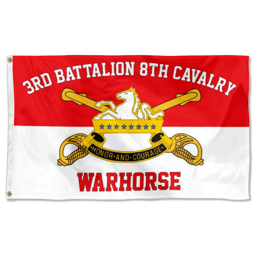 Fyon 3rd Battalion 8th Cavalry Flag Warhorse Banner  Indoor and outdoor banner