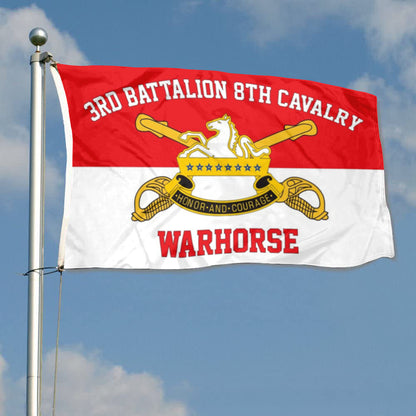Fyon 3rd Battalion 8th Cavalry Flag Warhorse Banner  Indoor and outdoor banner