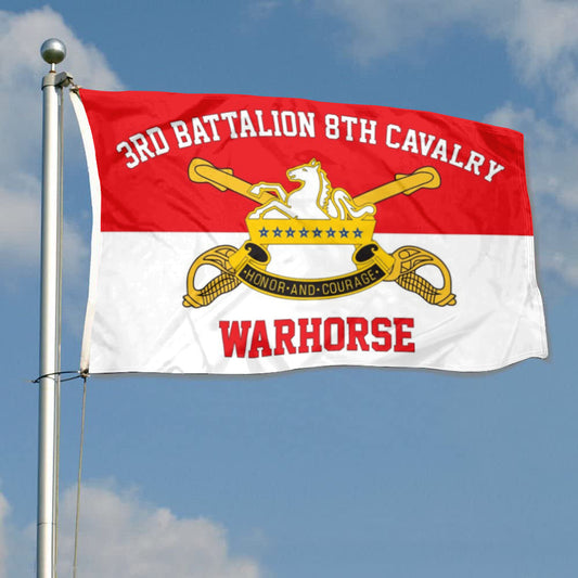 Fyon 3rd Battalion 8th Cavalry Flag Warhorse Banner  Indoor and outdoor banner