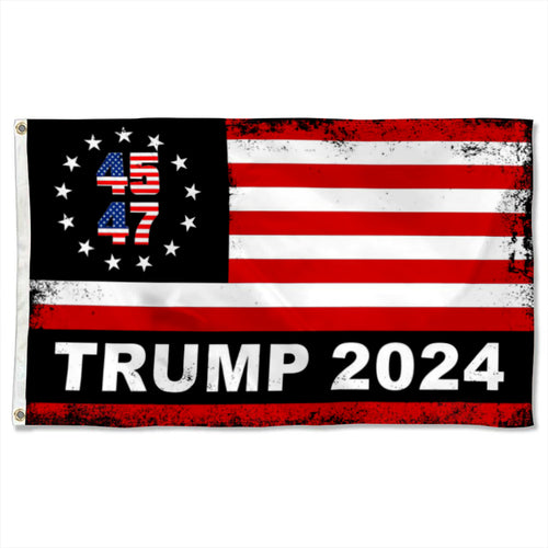 Fyon 45th and 47th Trump 2024 Flag  Indoor and Outdoor Banner