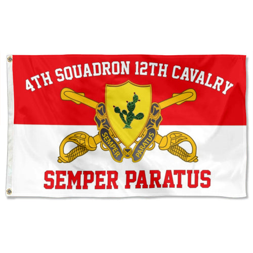 Fyon 4th Souadron 12th Cavalry Flag Banner Semper Paratus Indoor and outdoor banner