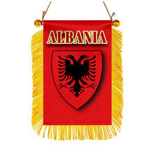 Albania Flag Mini Car Rearview Mirror Flag Banner - 2PC