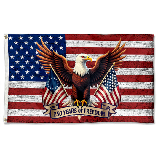 Fyon US America 250th 1776-2026 Flag Eagle Banner