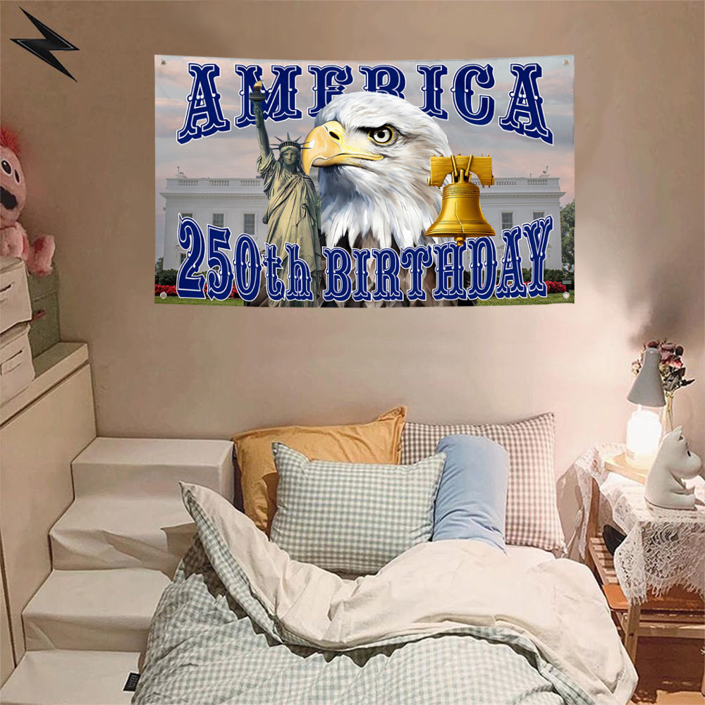 Fyon US America 250th Birthday Flag Banner