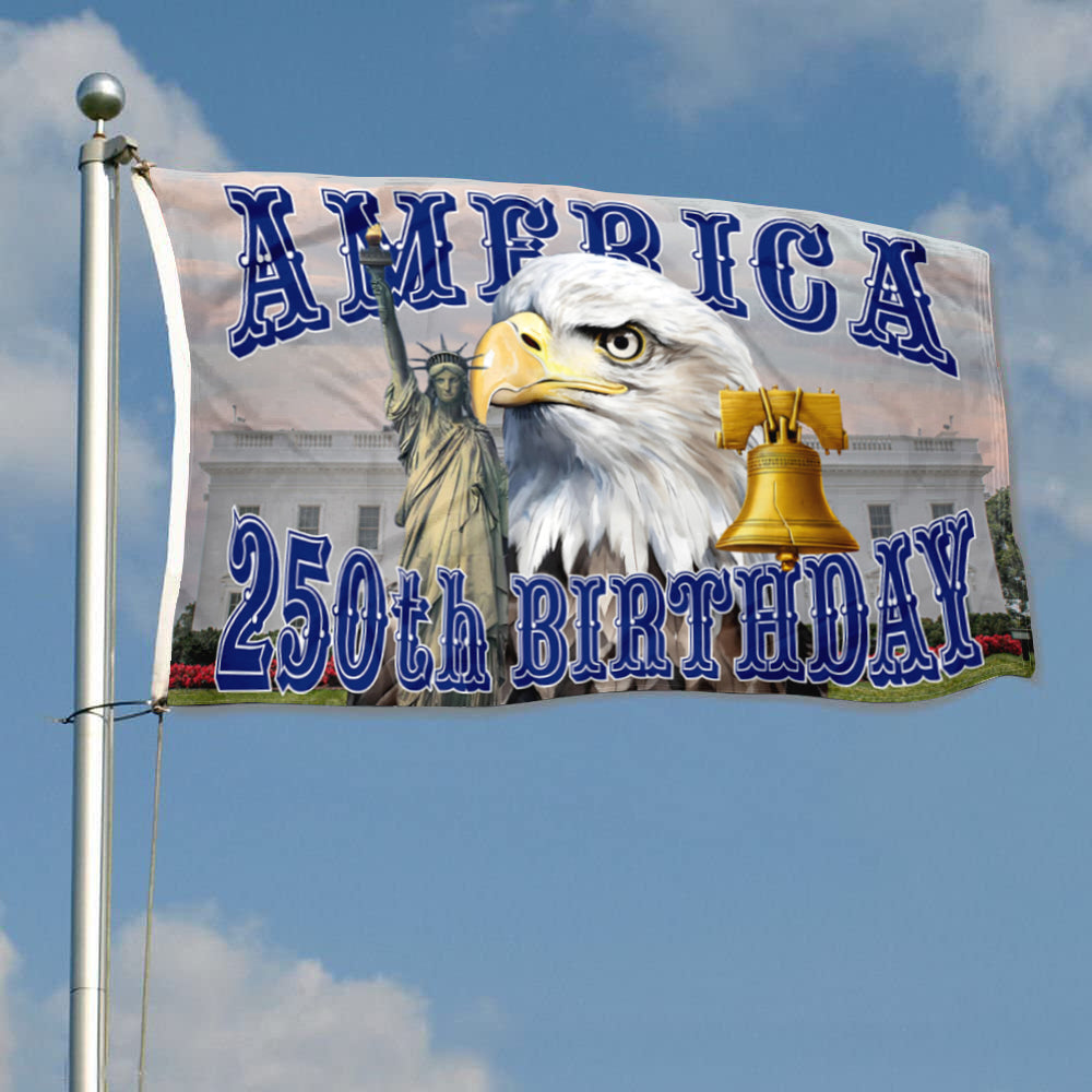 Fyon US America 250th Birthday Flag Banner