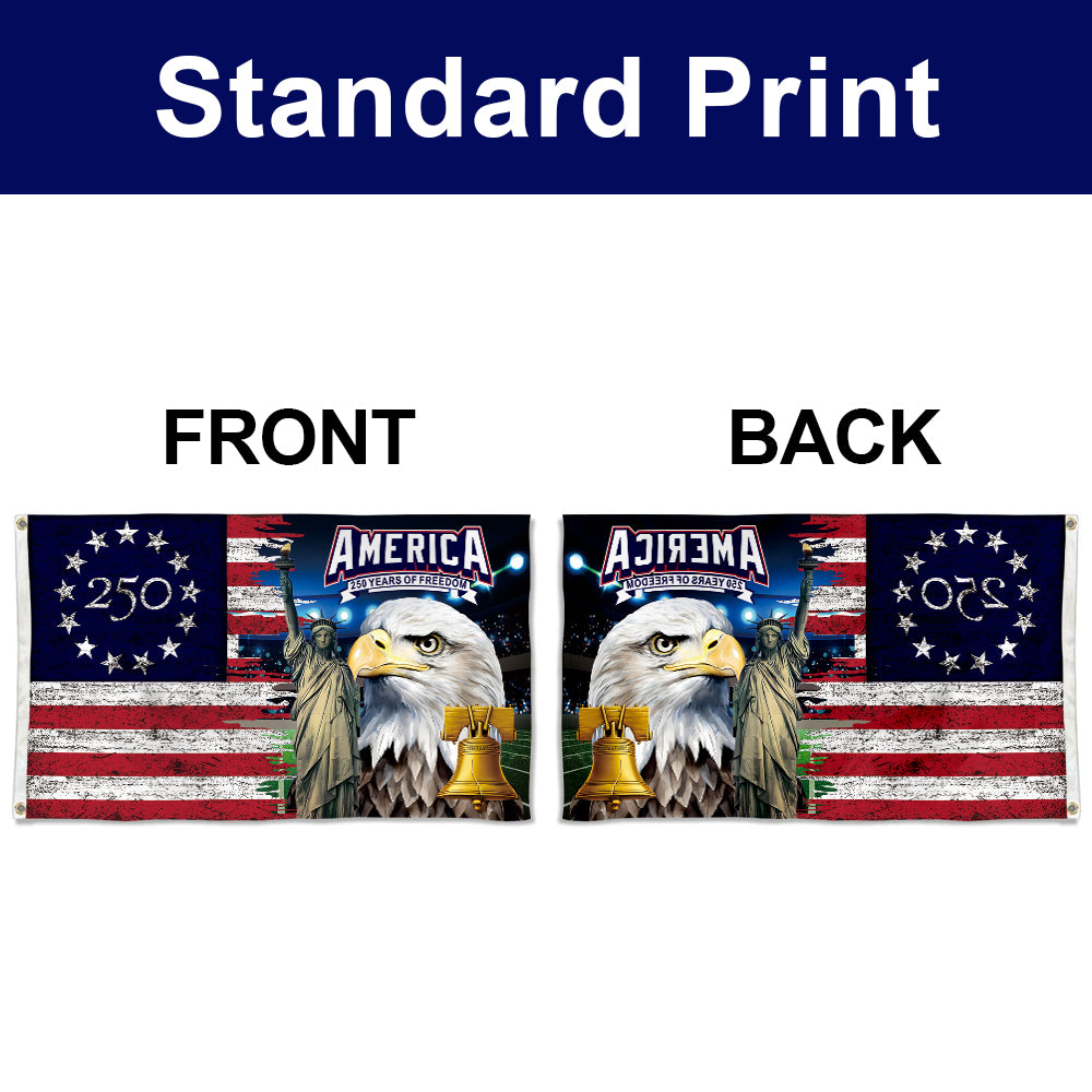Fyon US America 250th of Freedom Flag Retro Banner