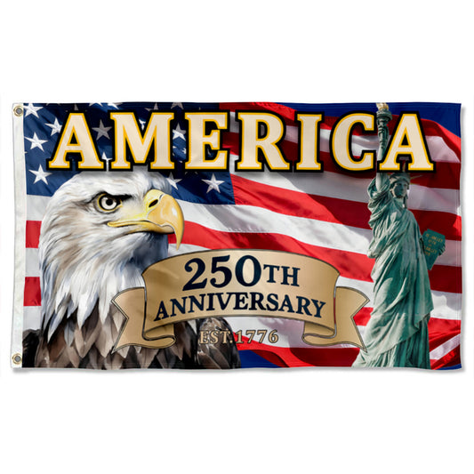 Fyon USA 250th Anniversary Flag Eagle, Goddess of Liberty Banner