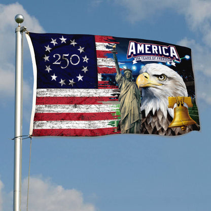 Fyon US America 250th of Freedom Flag Retro Banner