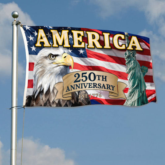 Fyon USA 250th Anniversary Flag Eagle, Goddess of Liberty Banner