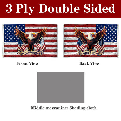 Fyon US America 250th 1776-2026 Flag Eagle Banner