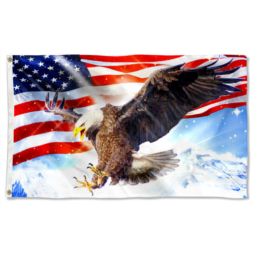 Fyon American Pride Eagle Light Sky Flag indoor and outdoor Banner