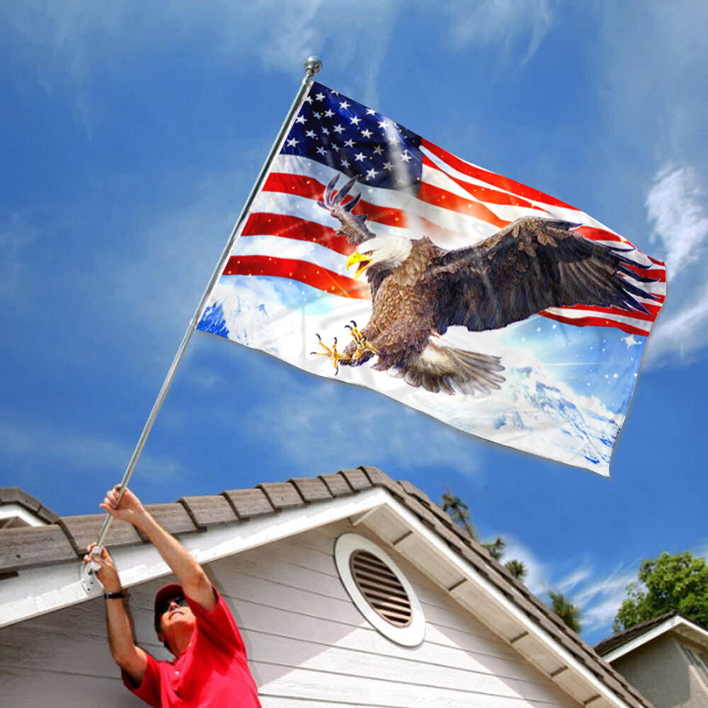 Fyon American Pride Eagle Light Sky Flag indoor and outdoor Banner