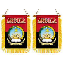 Angola Flag Mini Car Rearview Mirror Flag Banner - 2PC