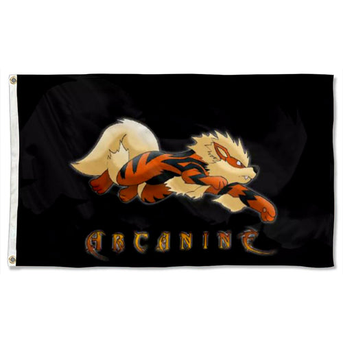 Fyon Arcanine Pokemon Flag Indoor and outdoor banner