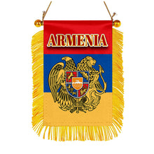 Armenia Flag Mini Car Rearview Mirror Flag Banner - 2PC