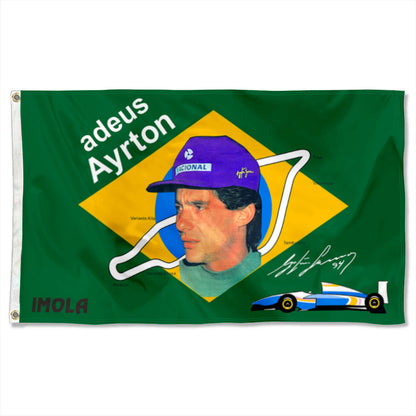 Fyon Ayrton Senna Imola and Signature Grommet Flag Banner