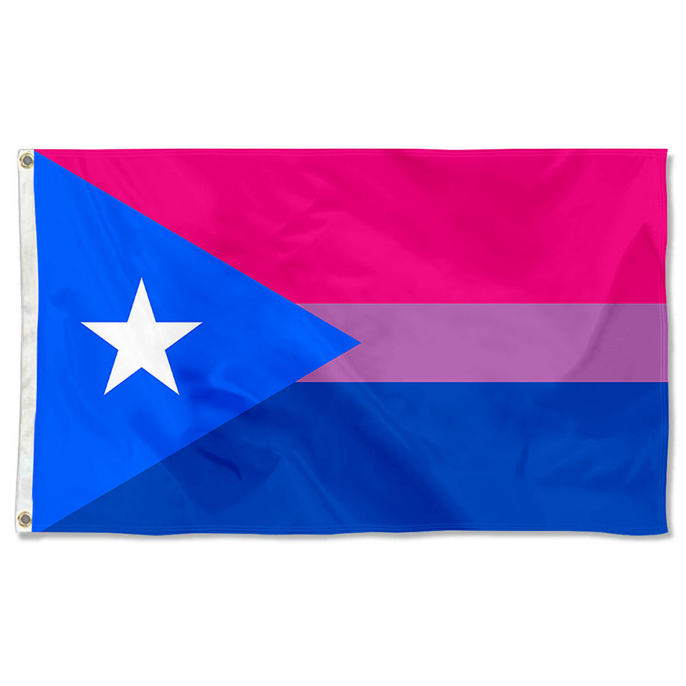 Fyon Bandera bi Puertorriqueña Póster Flag Banner