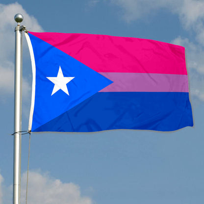 Fyon Bandera bi Puertorriqueña Póster Flag Banner