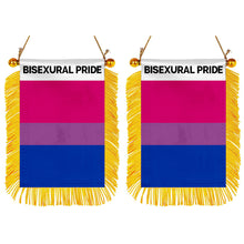 Bisexural pride Mini Car Rearview Mirror Flag Banner - 2PC