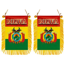 Bolivia Flag Mini Car Rearview Mirror Flag Banner - 2PC