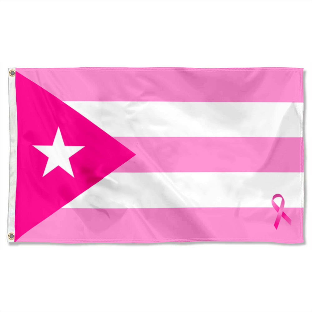 Fyon The Pink Boricua Cancer Flag Banner