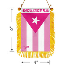 Fyon Boricua Cancer Flag Mini Car Rearview Mirror Flag Banner - 2PC