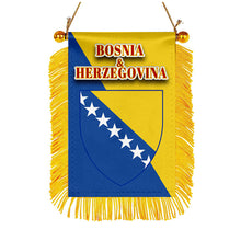 Bosnia and Herzegovina Flag Mini Car Rearview Mirror Flag Banner - 2PC