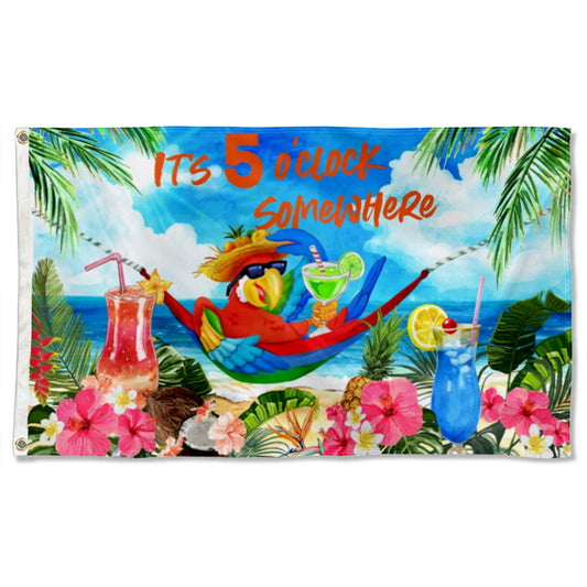 Fyon Bufftt It's 5 o'Clock Somewhere Flag Banner