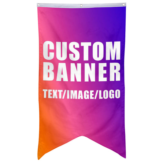 Fyon Custom Flag Banner-Swallowtail(V-shaped cut at the bottom)