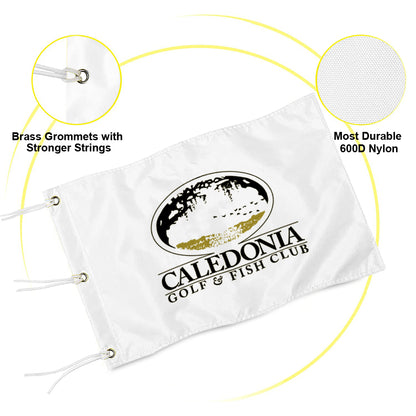 Fyon Caledonia Golf & Fish Club Course Logo Embroidered Glof Flag Banner Grommets