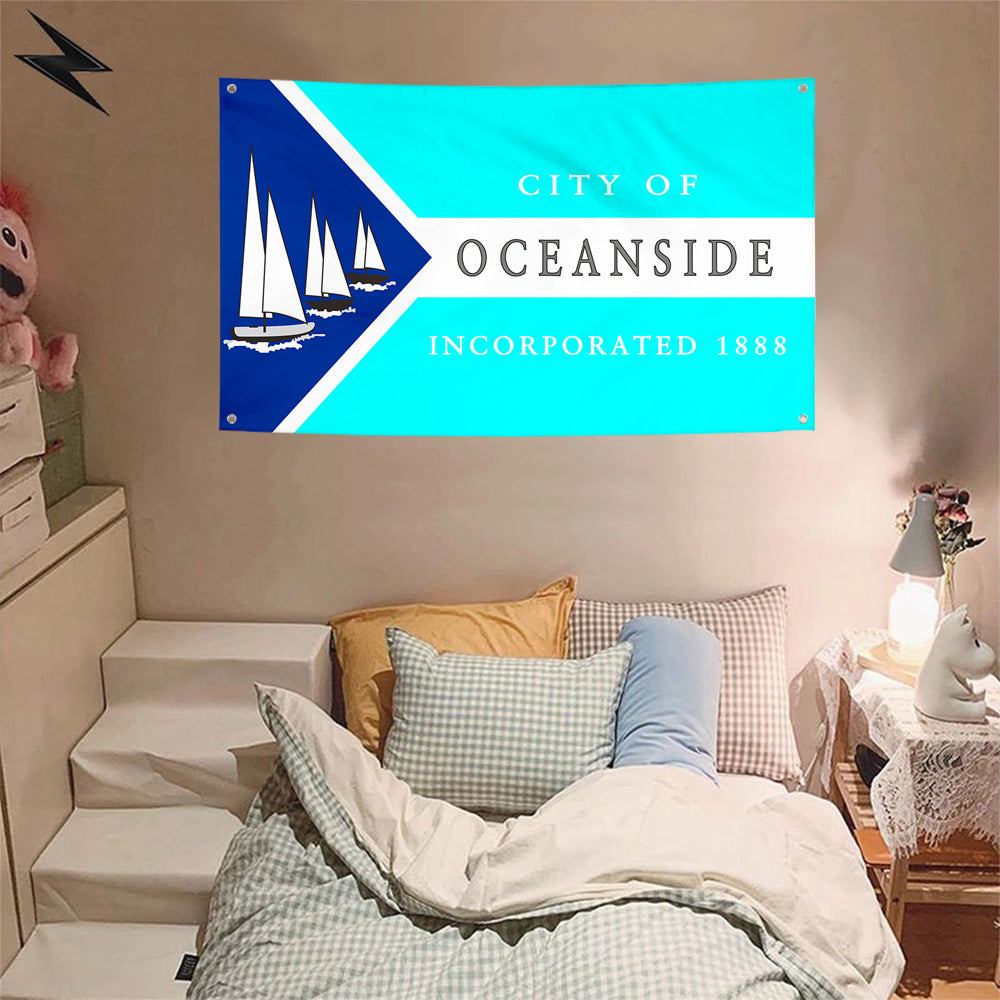 Fyon Oceanside, California Flag  Banner