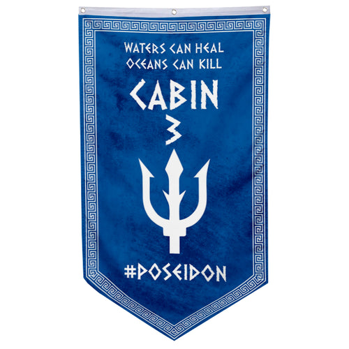 Camp Half Blood Cabins Pennant Flag Cabin 3 Poseidon Banner