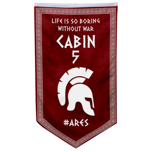 Camp Half Blood Cabins Pennant Flag Cabin 5 Ares Banner