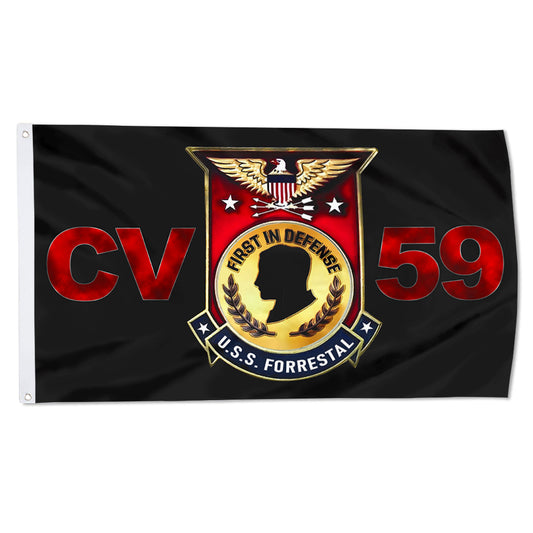 Fyon USS Forrestal CV59 Flag  Indoor and outdoor banner