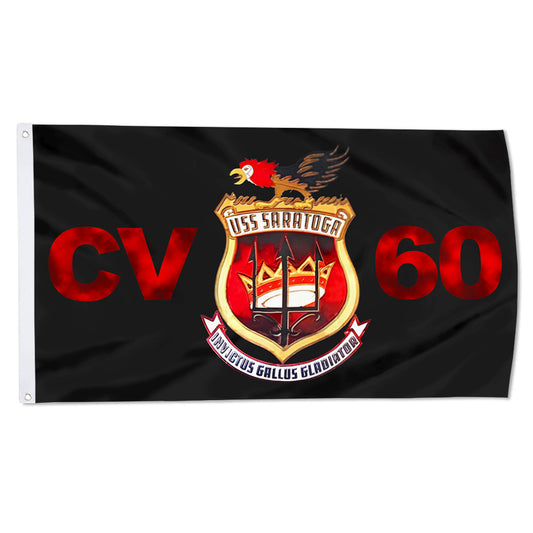 Fyon USS Saratoga CV60 Flag   Indoor and outdoor banner