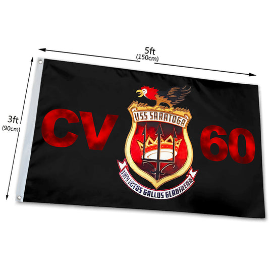 Fyon USS Saratoga CV60 Flag   Indoor and outdoor banner