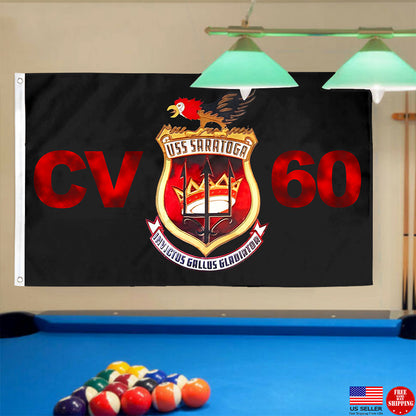 Fyon USS Saratoga CV60 Flag   Indoor and outdoor banner