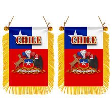 Chile Flag Mini Car Rearview Mirror Flag Banner - 2PC