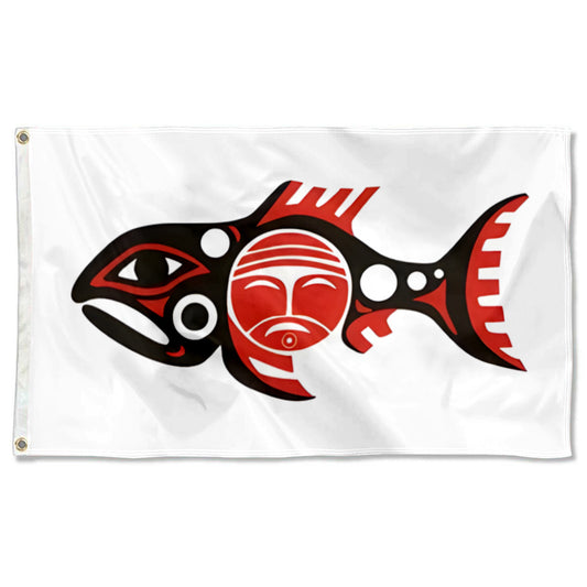 Fyon Chilkat Indian Village (Klukwan) of Chinook Nation Flag Banner