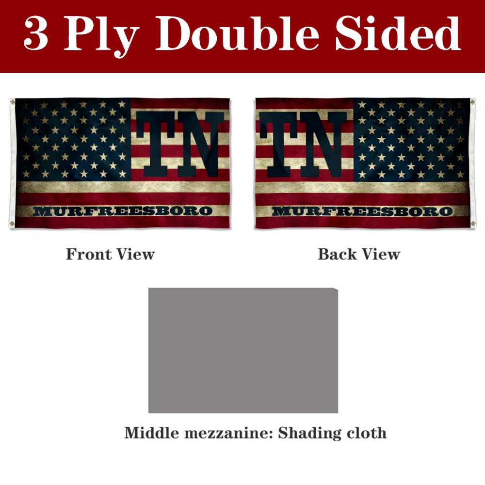 Fyon Double-sided City of Murfreesboro Flag TN Tennessee Banner