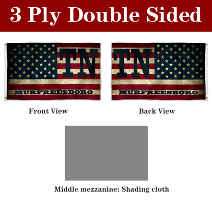 Fyon Double-sided City of Murfreesboro Flag TN Tennessee Banner