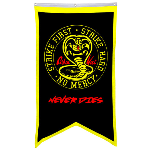 Fyon Cobra Kai Strike First Hard No Mercy Flag Banner 30x50inch