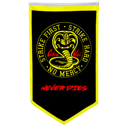 Fyon Cobra Kai Strike First Hard No Mercy Flag Banner 30x50inch